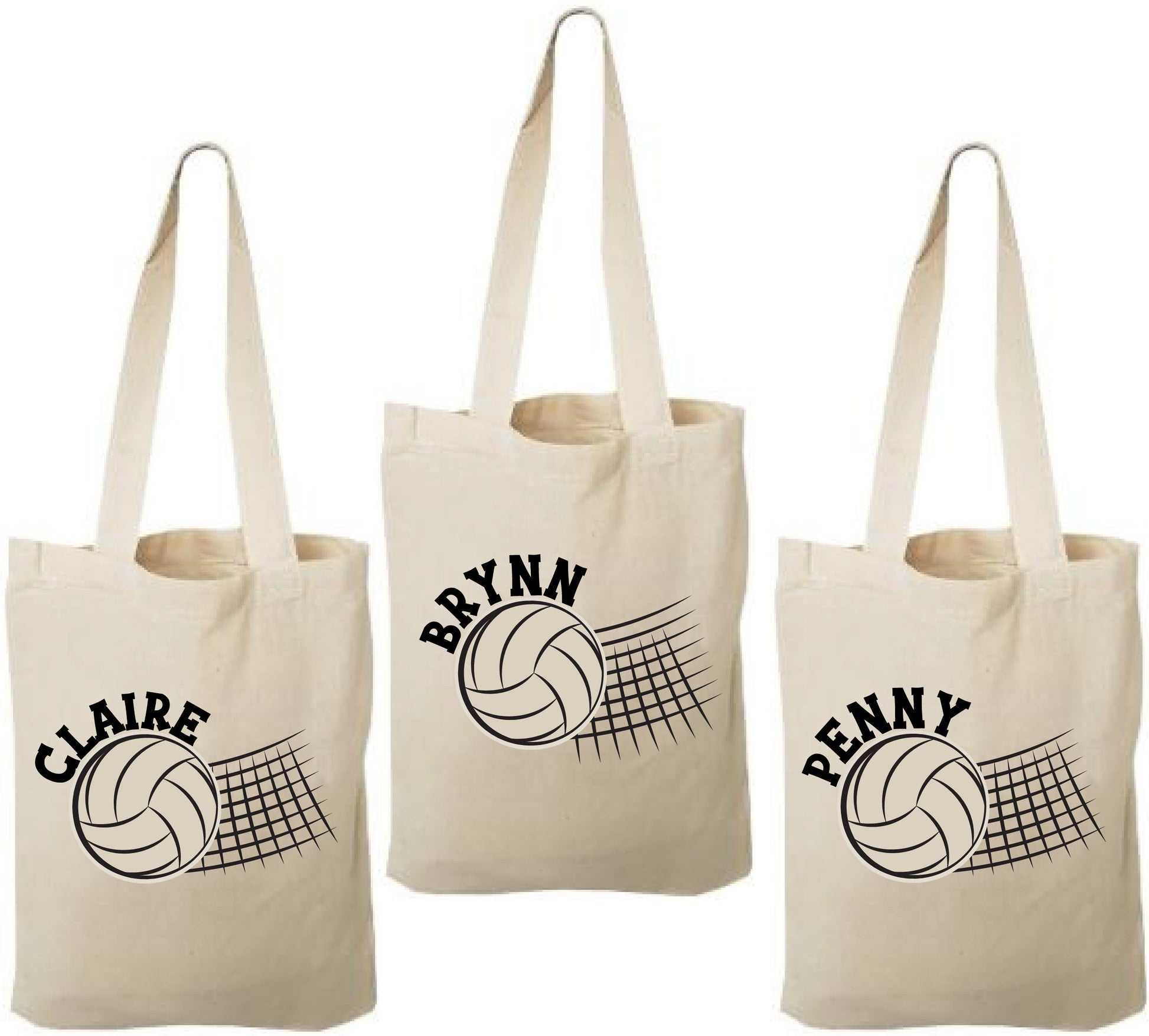 Personalized Volleyball Party Favor Bags - Set of Three Bags