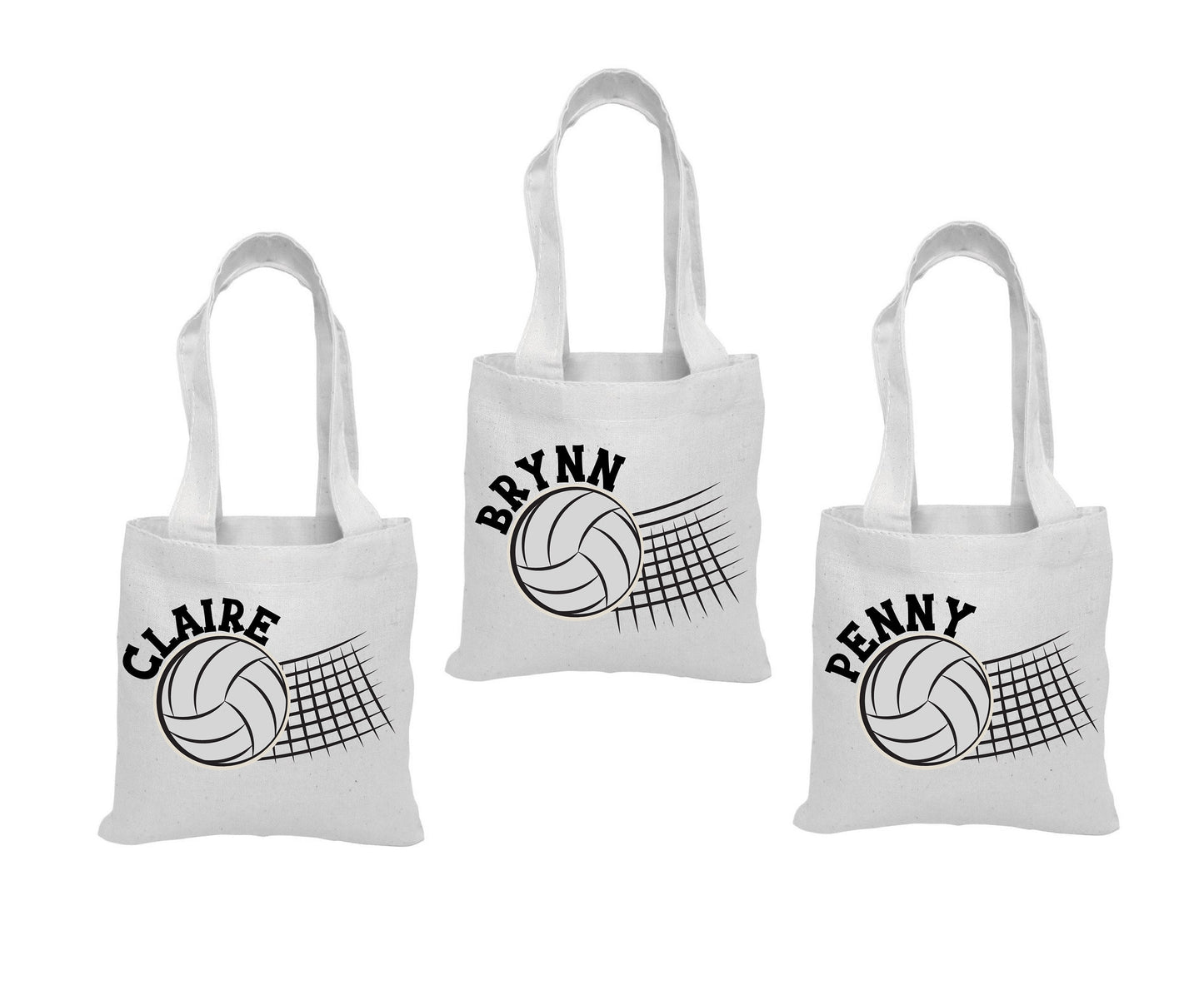 Personalized Volleyball Party Favor Bags - Set of Three Bags