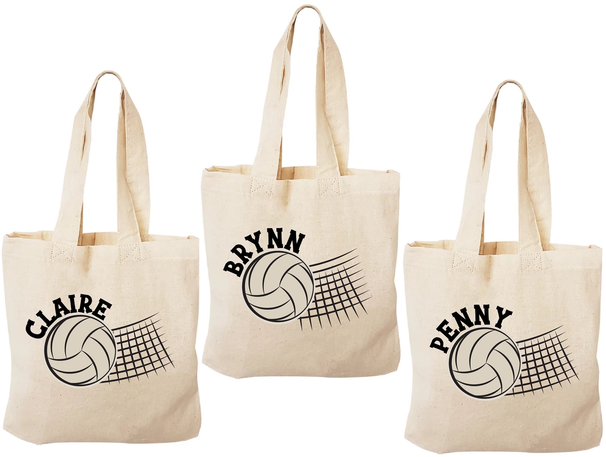 Personalized Volleyball Party Favor Bags - Set of Three Bags