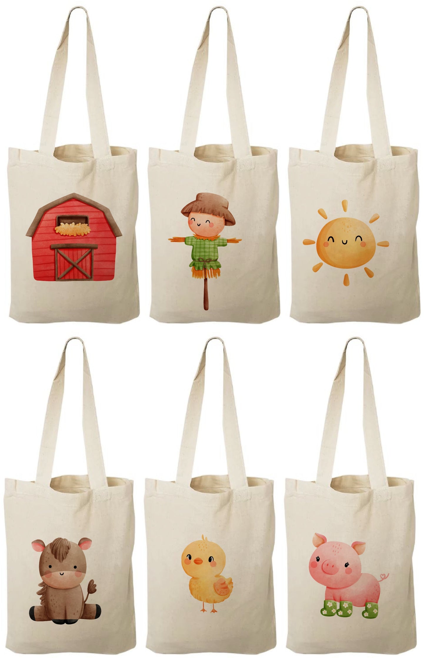 Barnyard Party Favor Bags - Set of Six Bags - Perfect for Farm and Barnyard Themed Parties!