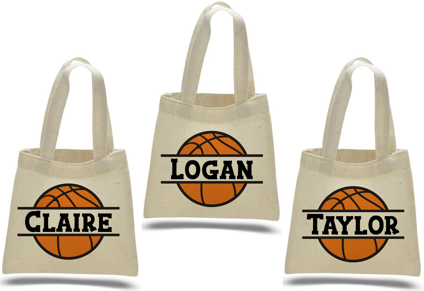 Personalized Basketball Party Favor Bags - Set of Three Bags