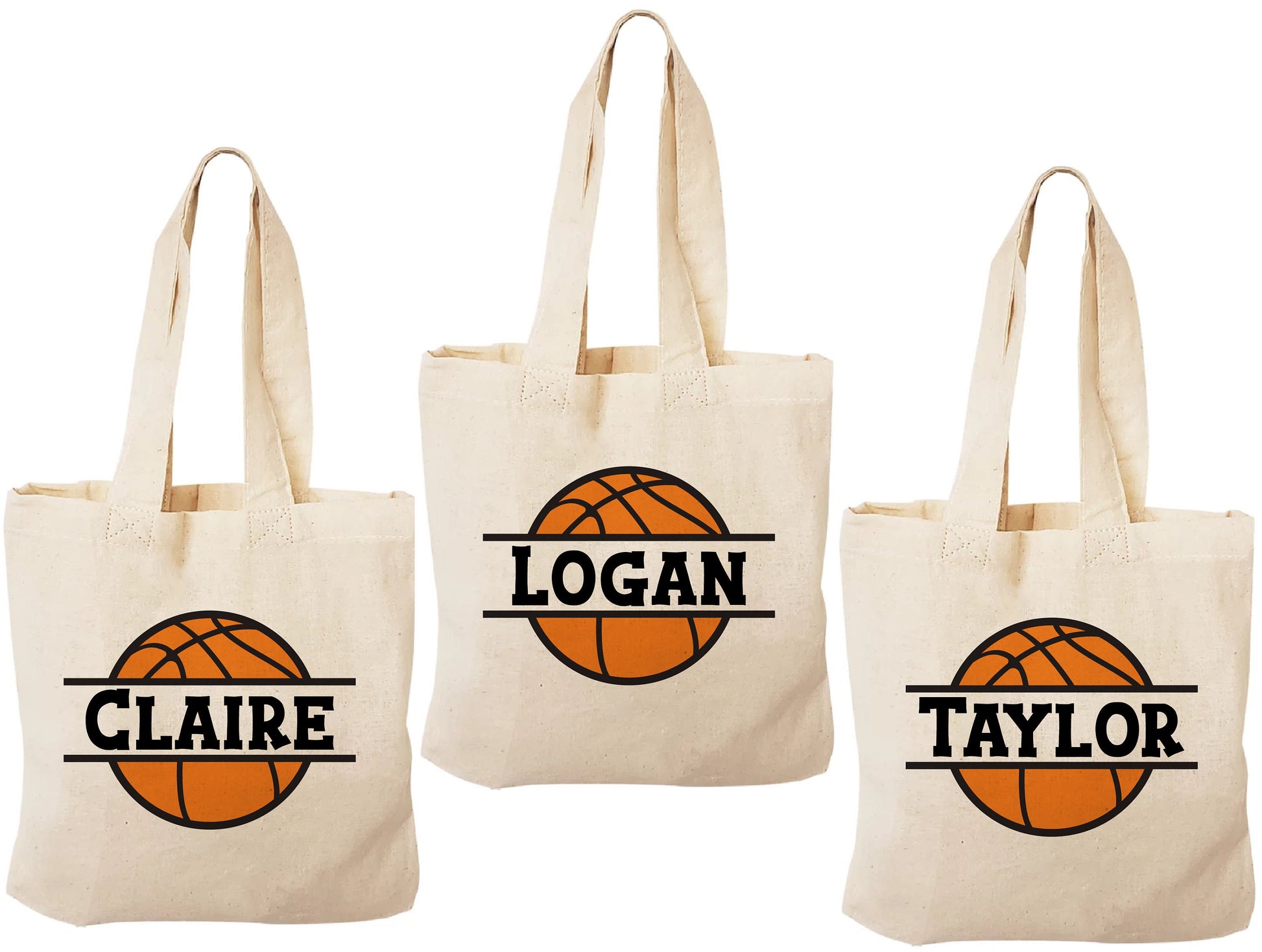 Personalized Basketball Party Favor Bags - Set of Three Bags