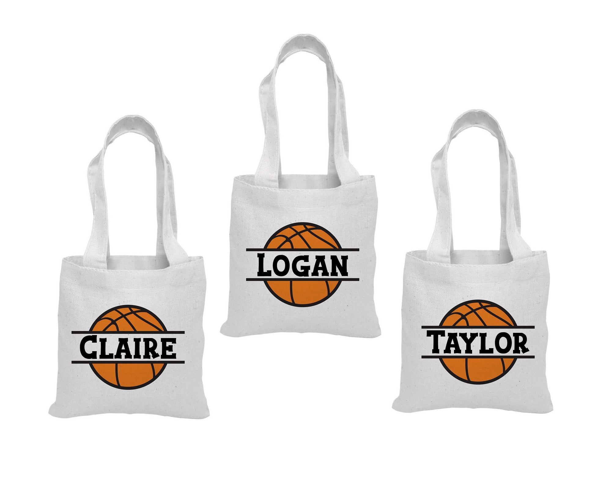 Personalized Basketball Party Favor Bags - Set of Three Bags