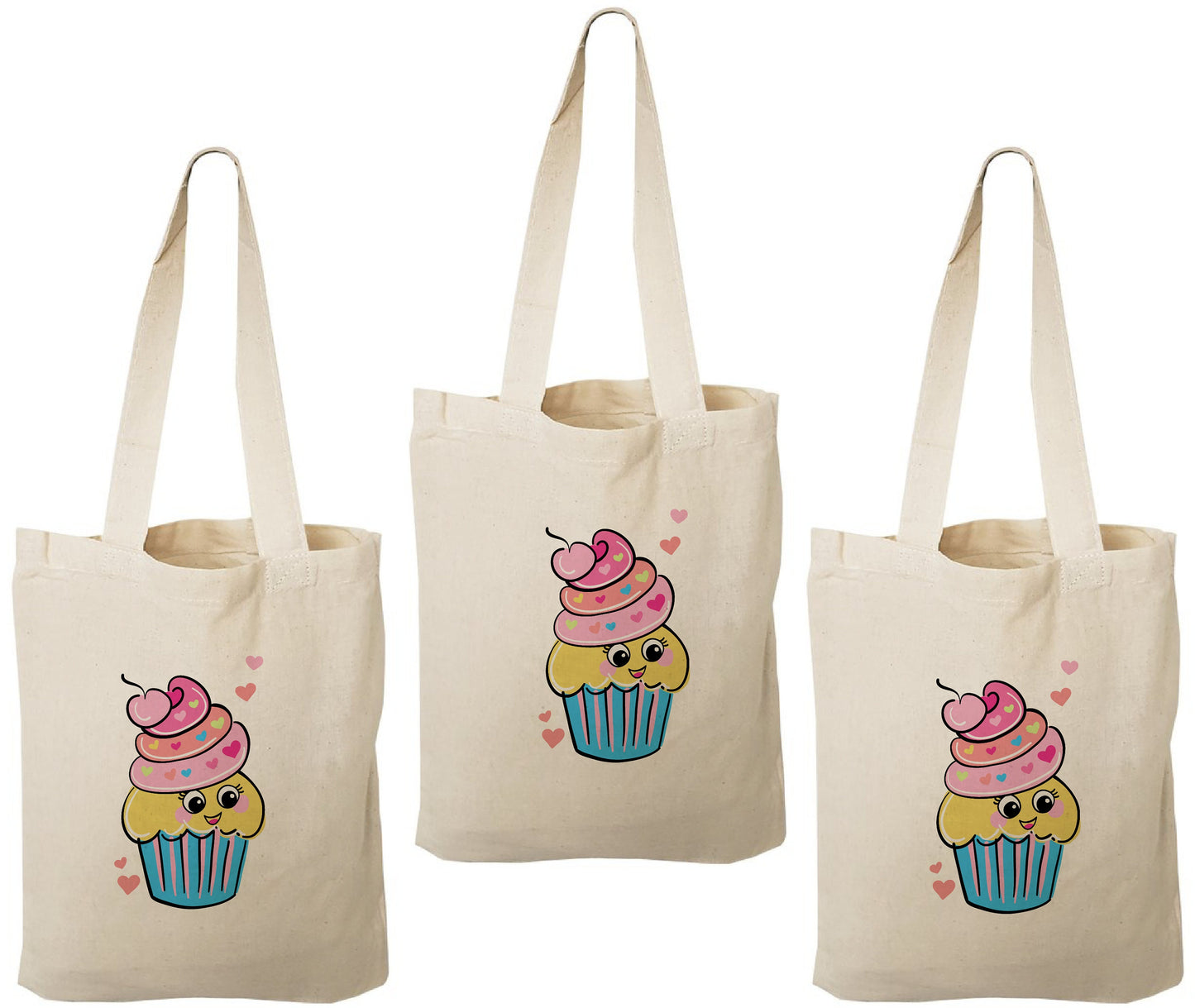 Cupcake Party Favor Bags - Set of Three Bags