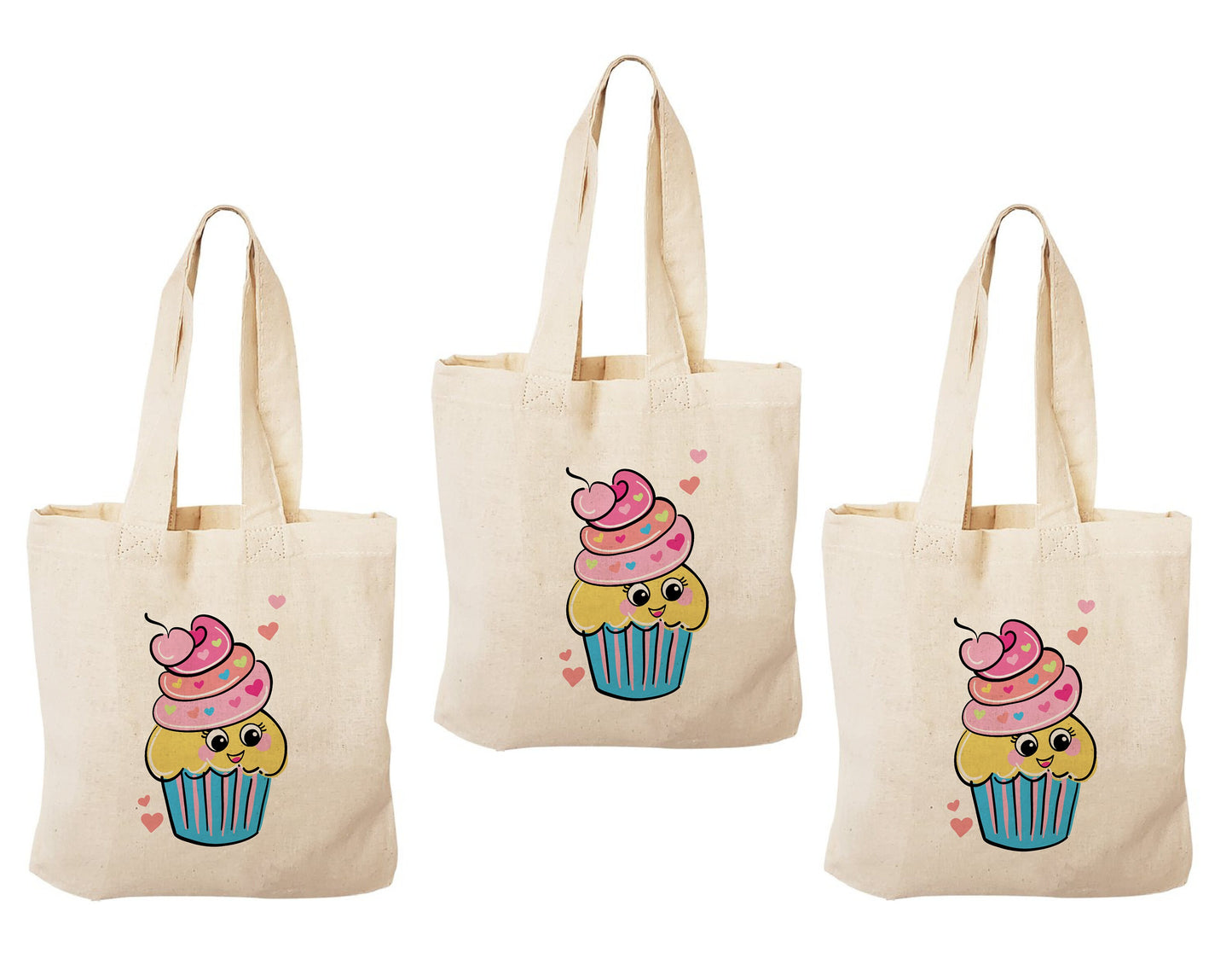 Cupcake Party Favor Bags - Set of Three Bags