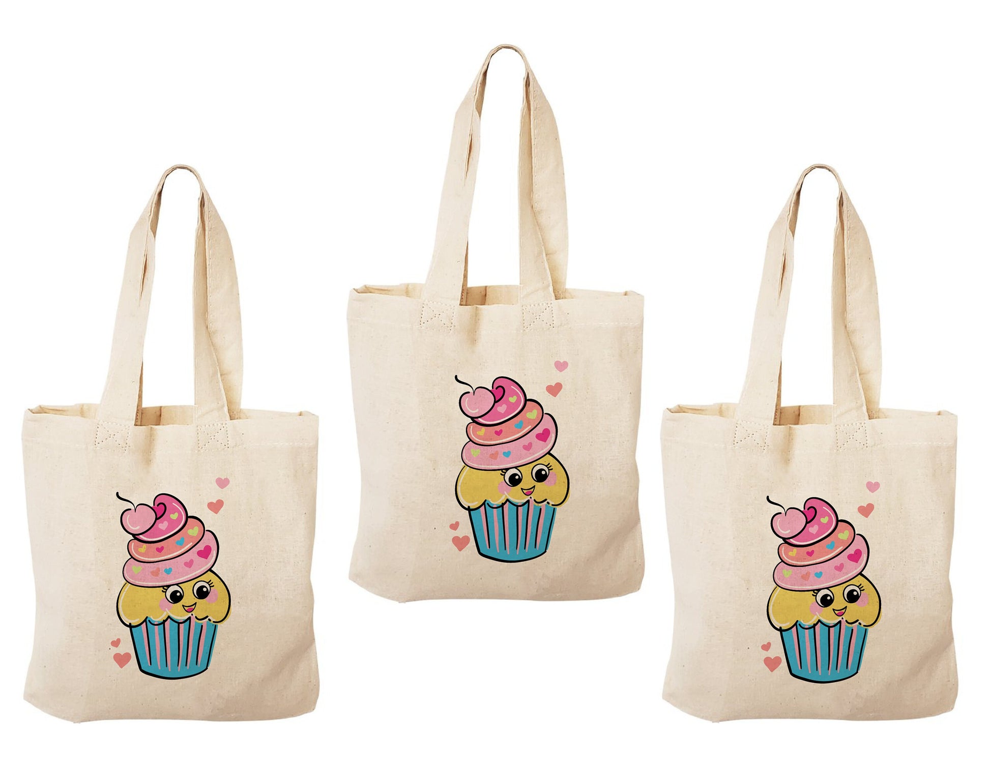Cupcake Party Favor Bags - Set of Three Bags