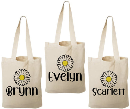 Personalized Daisy Party Favor Bags - Set of Three Bags