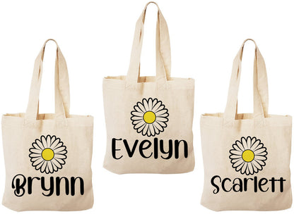 Personalized Daisy Party Favor Bags - Set of Three Bags
