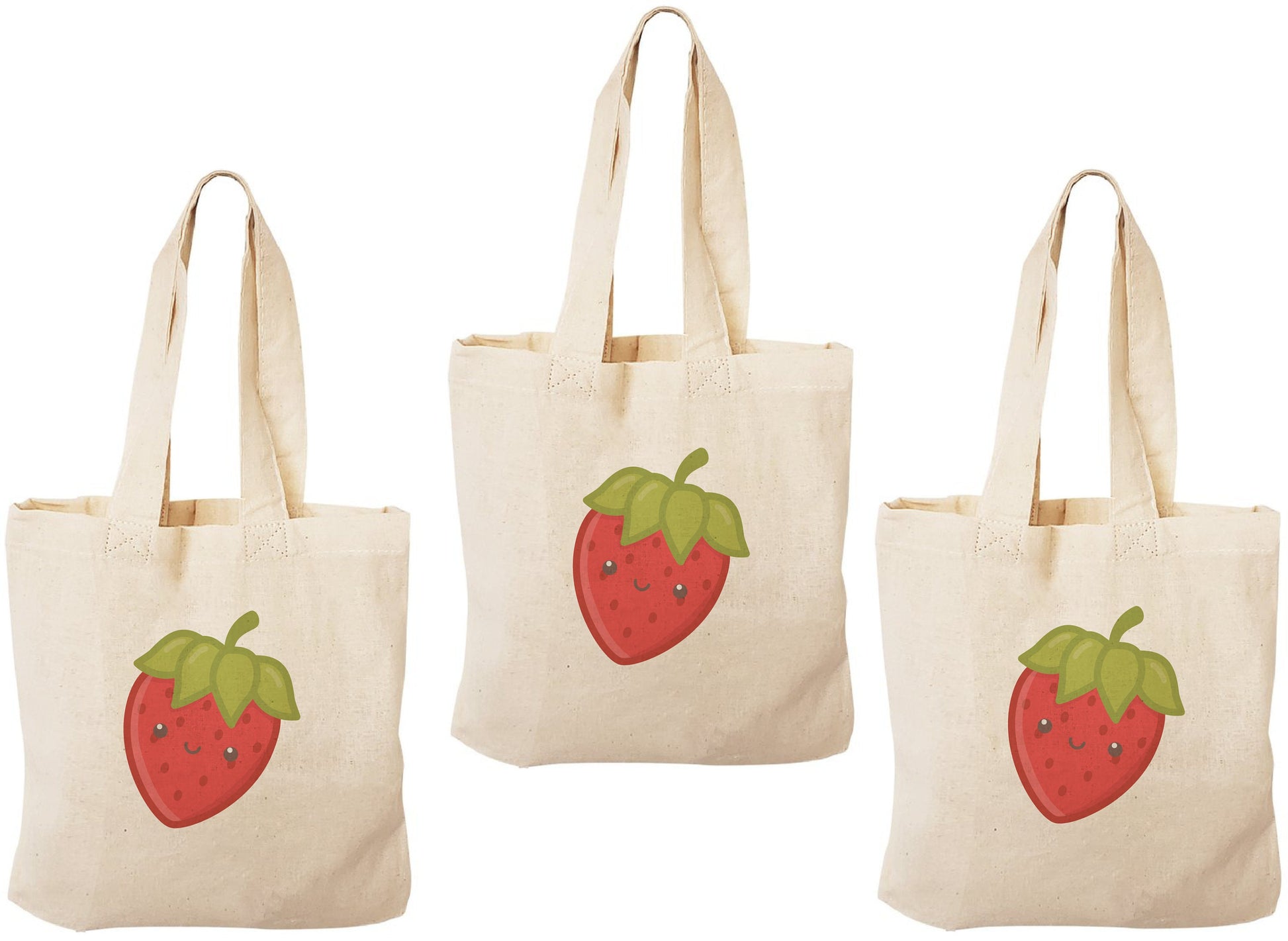 Strawberry Party Favor Bags - Set of Three Bags