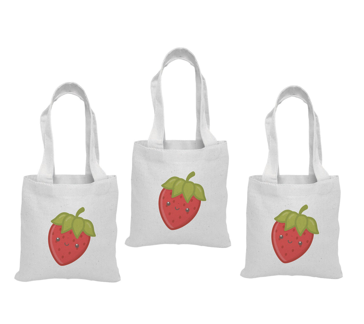 Strawberry Party Favor Bags - Set of Three Bags