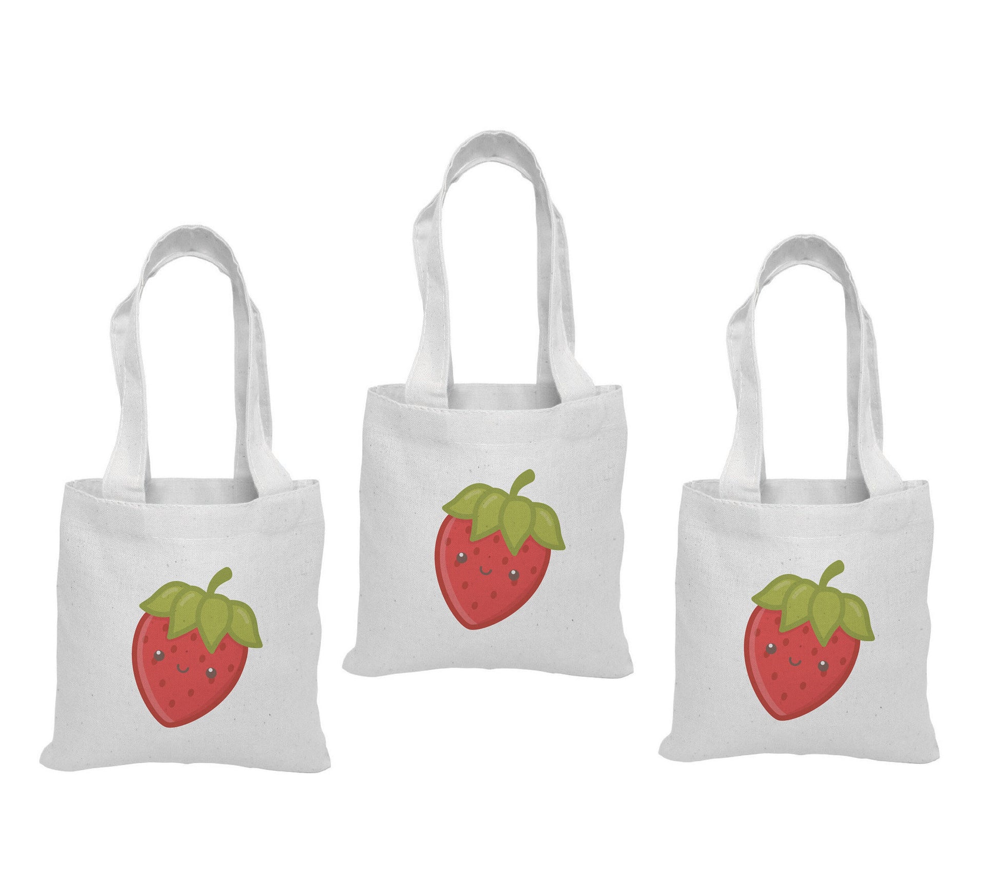 Strawberry Party Favor Bags - Set of Three Bags