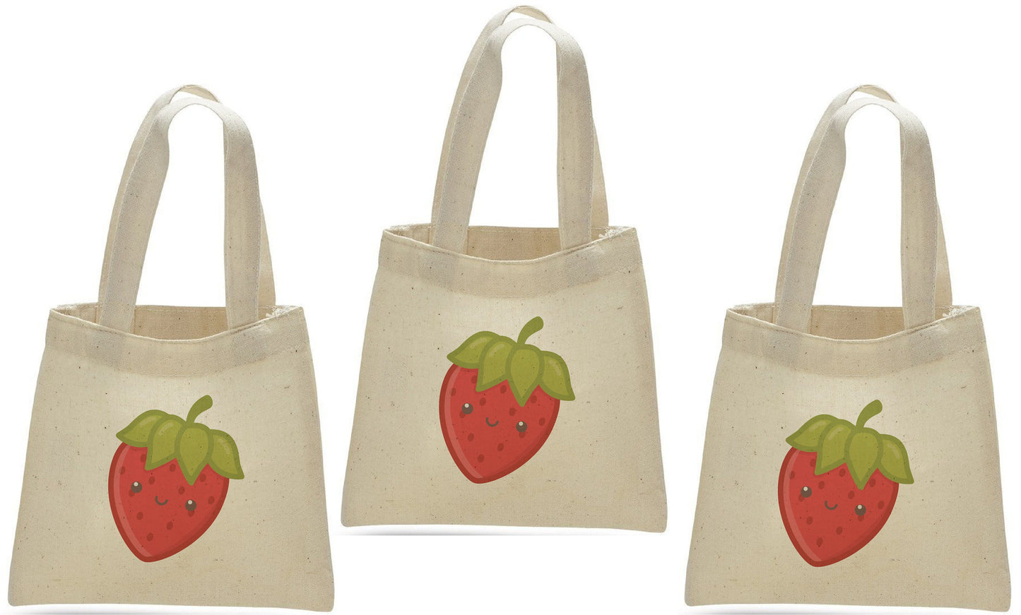 Strawberry Party Favor Bags - Set of Three Bags