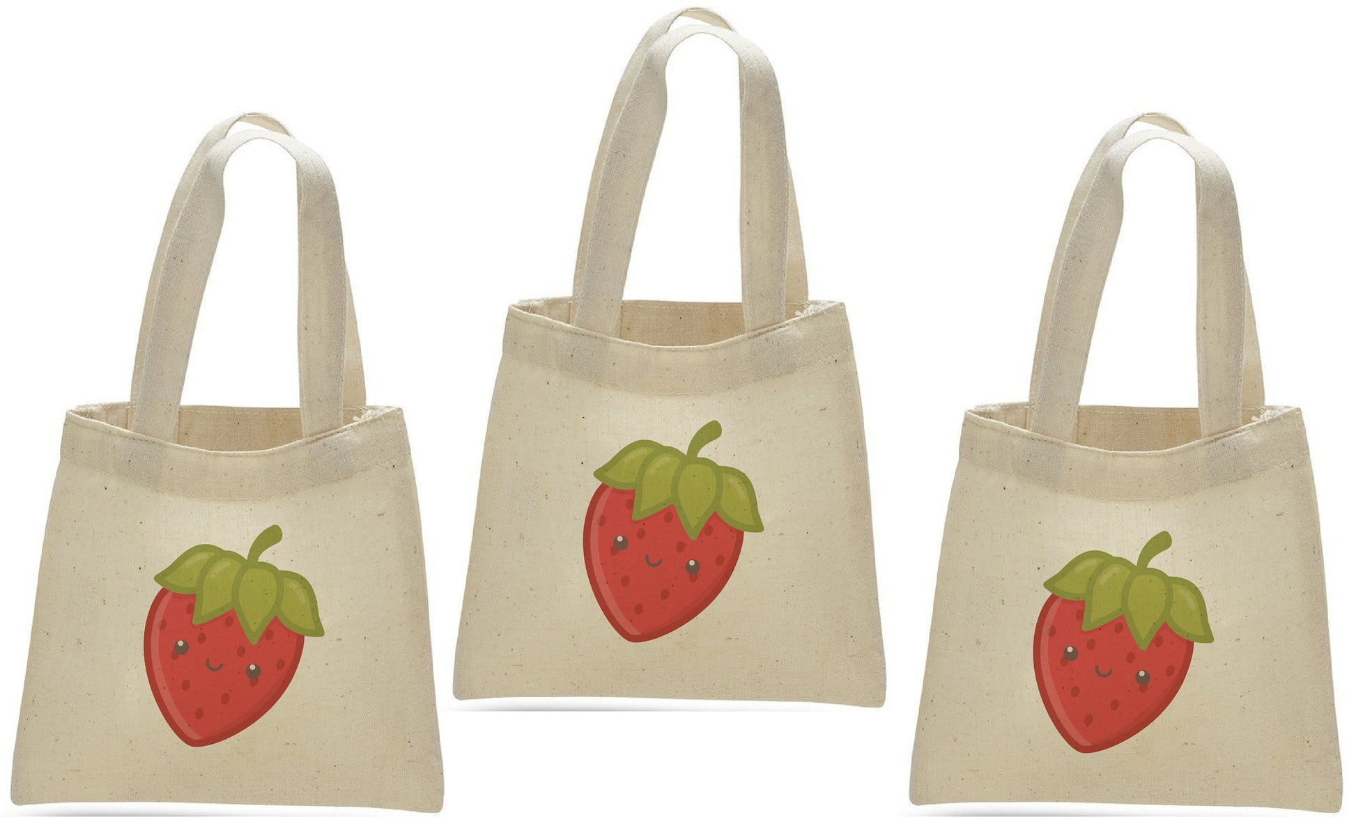 Strawberry Party Favor Bags - Set of Three Bags