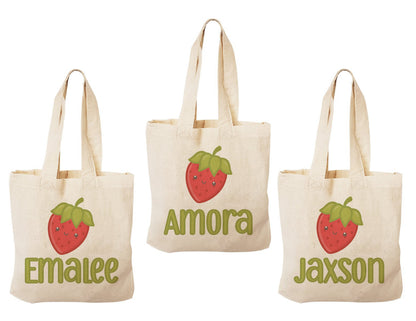 Custom Strawberry Party Favor Bags - Set of Three Bags