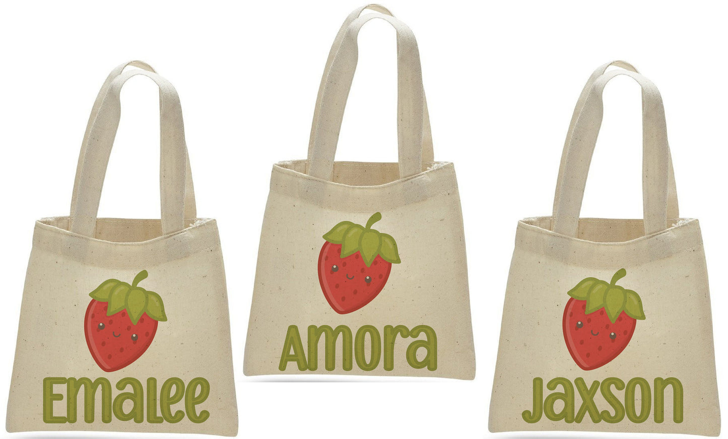 Custom Strawberry Party Favor Bags - Set of Three Bags