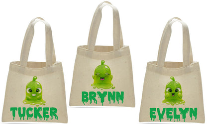 Slime Party Favor Bags, Personalized Treat Bags, Set of 3