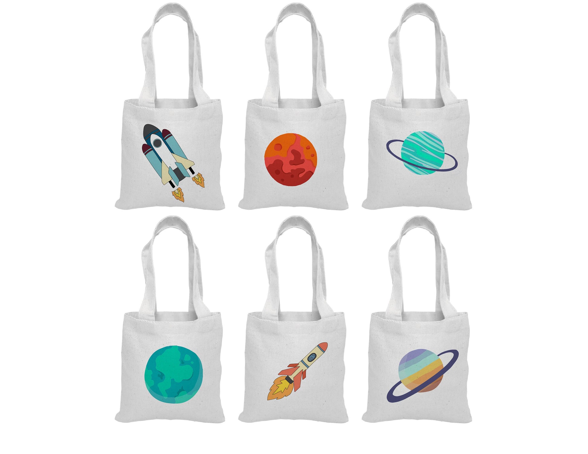 Space Party Favor Bags - Perfect for Space Themed Parties & Events - Set of Three Out Of This World Treat Bags