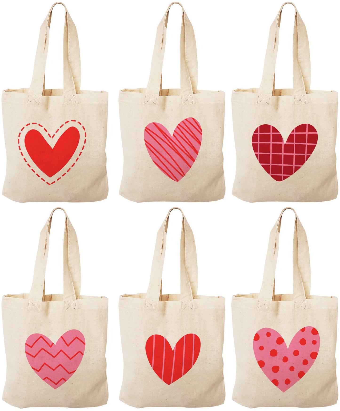Valentine's Day Party Favor Bags - Set of Six Bags
