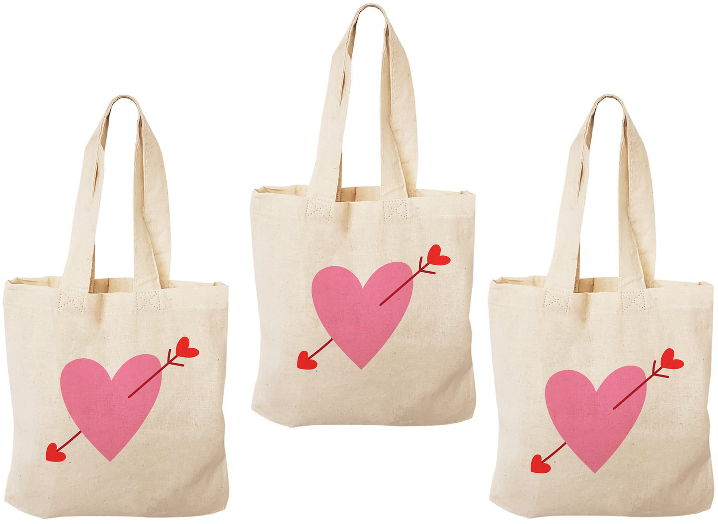 Personalized Valentine's Day Party Favor Bags - Set of Three Bags