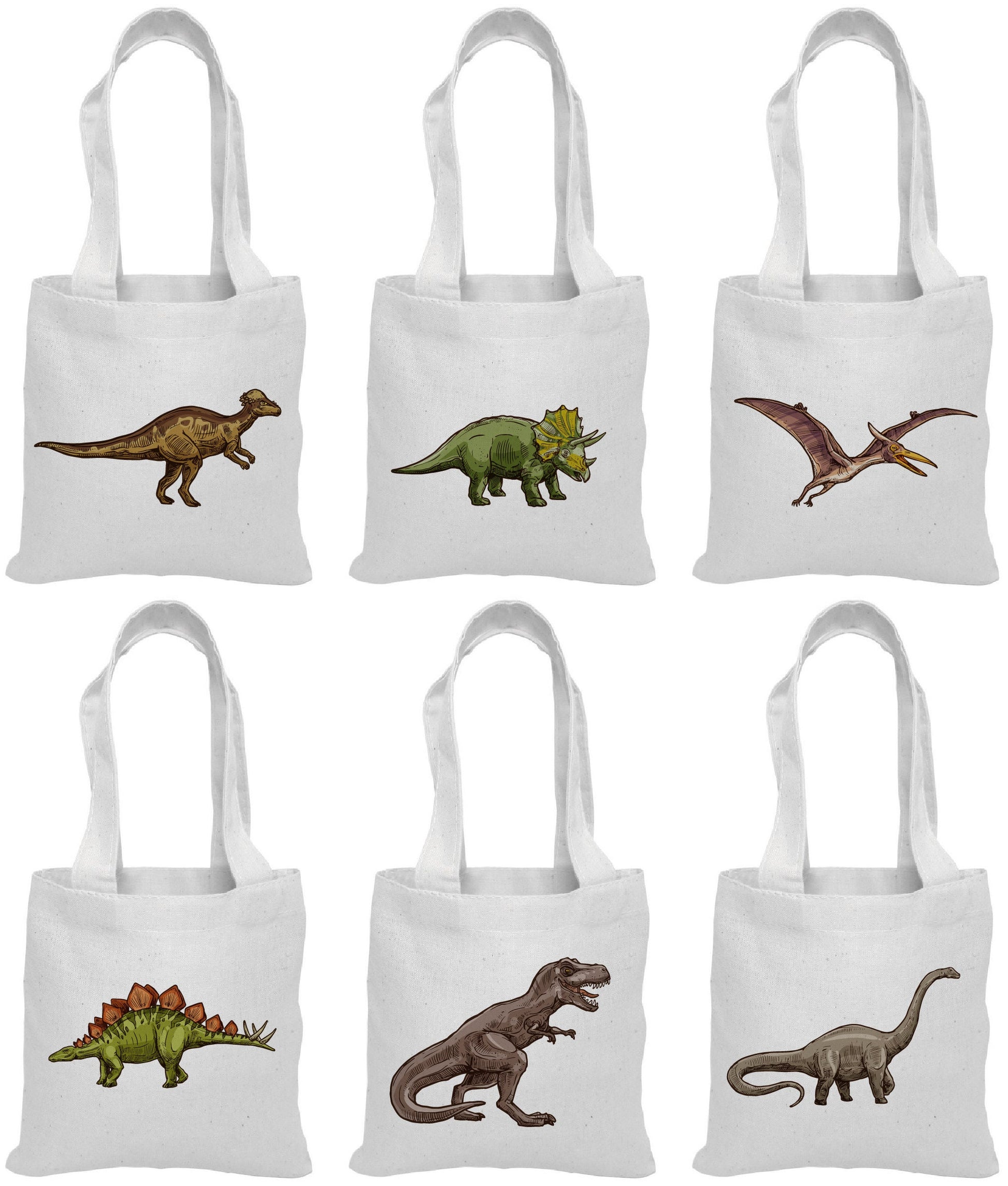 Dinosaur Party Favor Bags - Perfect for Dinosaur Themed Parties & Events - Set of Six