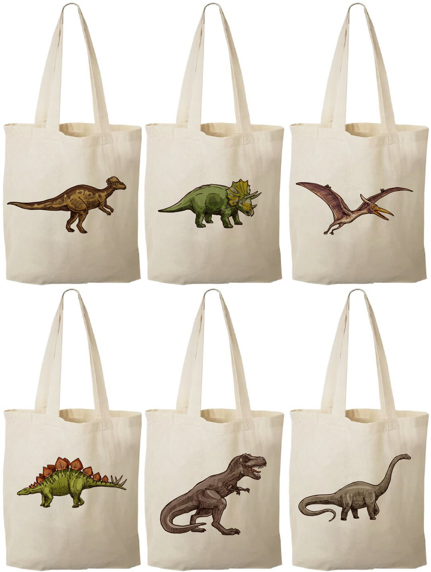 Dinosaur Party Favor Bags - Perfect for Dinosaur Themed Parties & Events - Set of Six