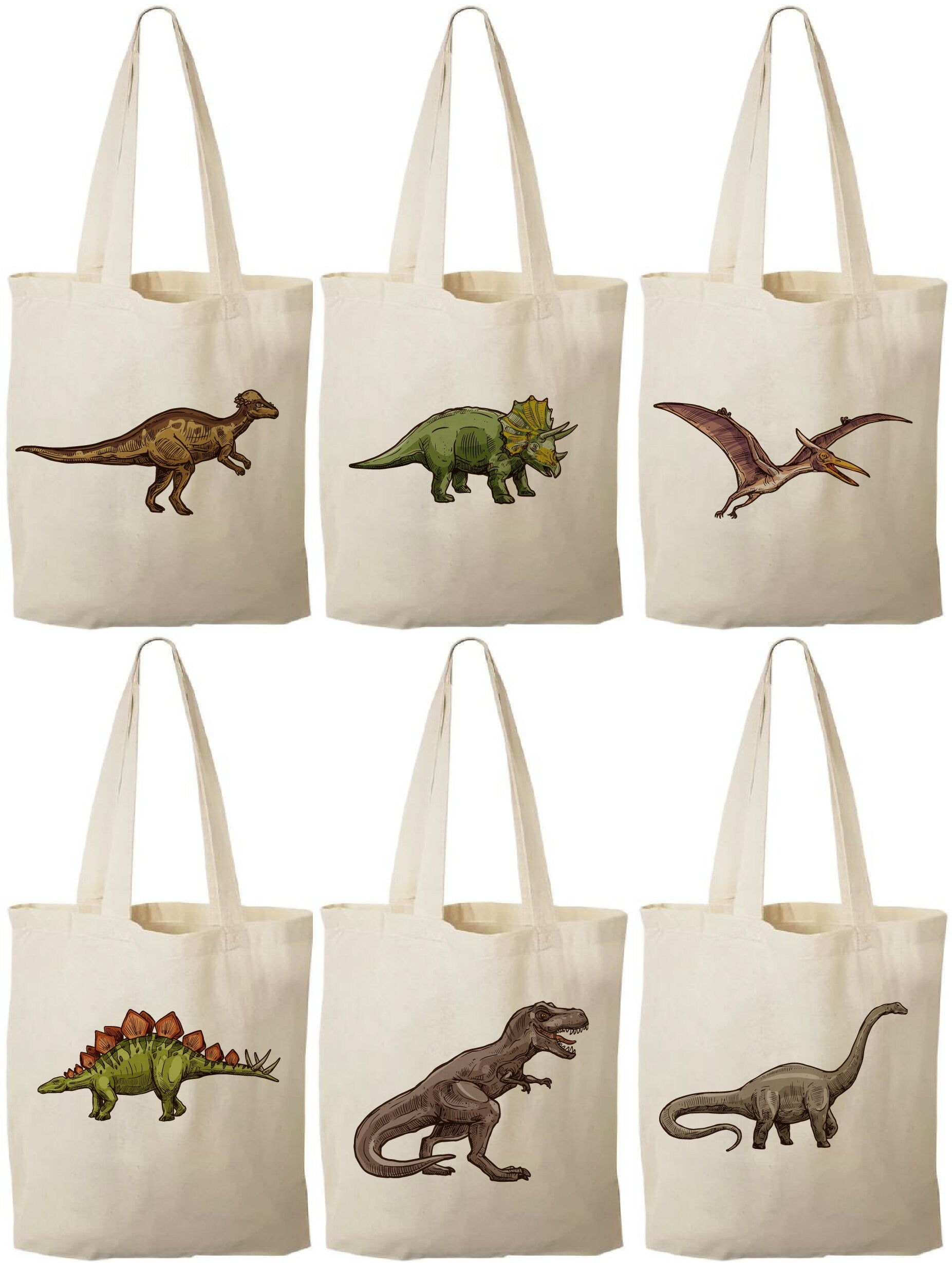Dinosaur Party Favor Bags - Perfect for Dinosaur Themed Parties & Events - Set of Six