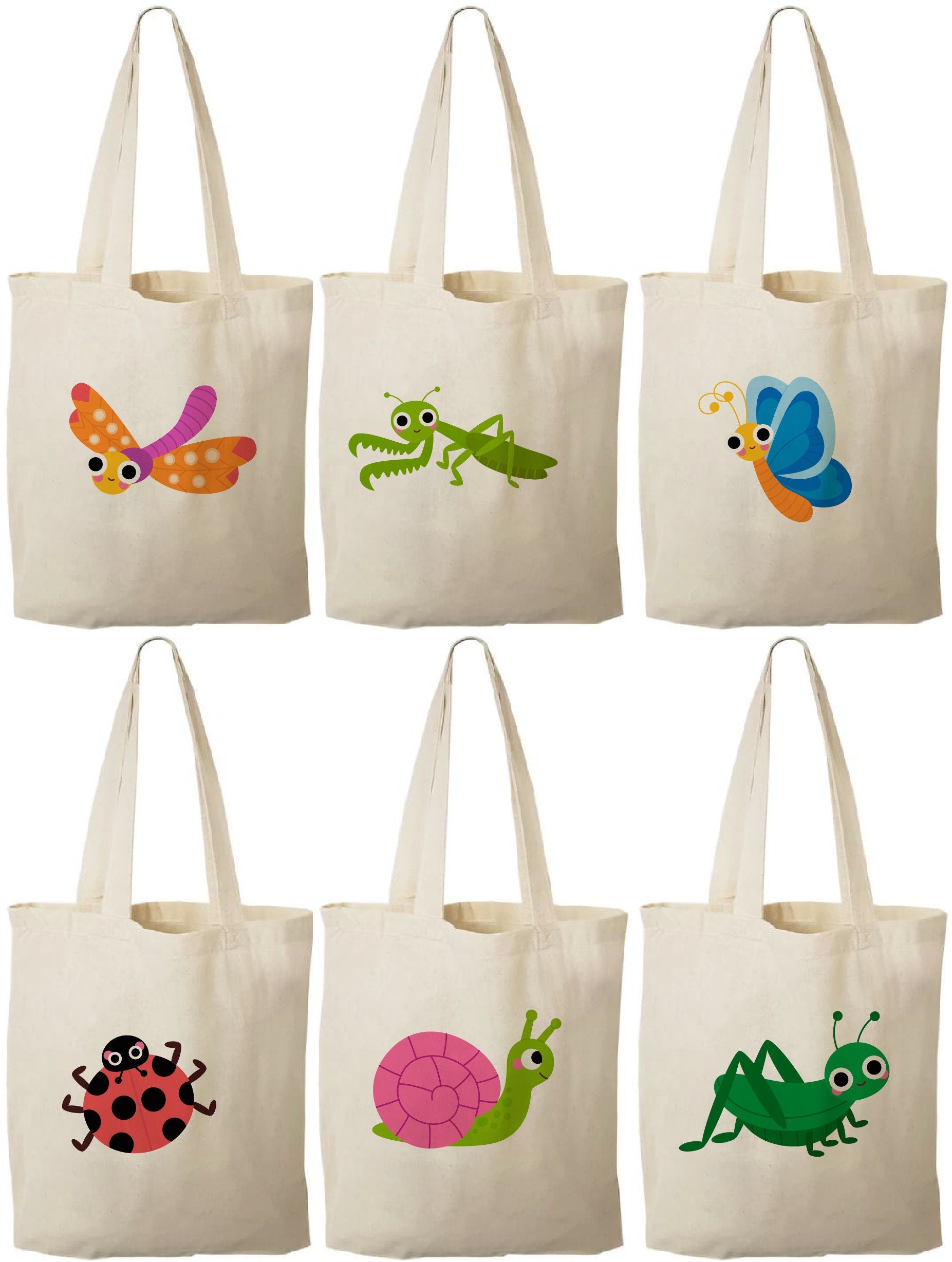 Insect Party Favor Bags - Set of Six Bags