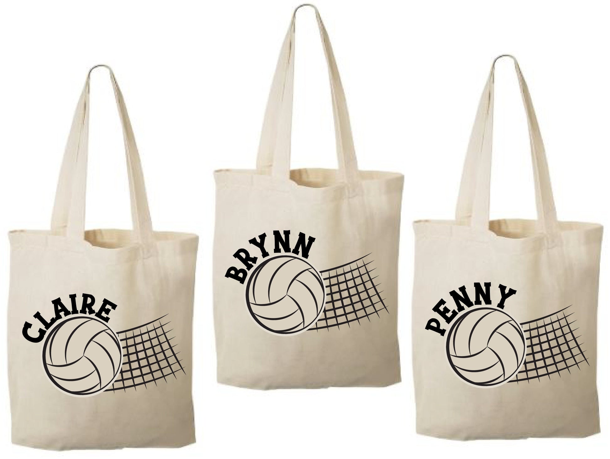 Personalized Volleyball Party Favor Bags - Set of Three Bags