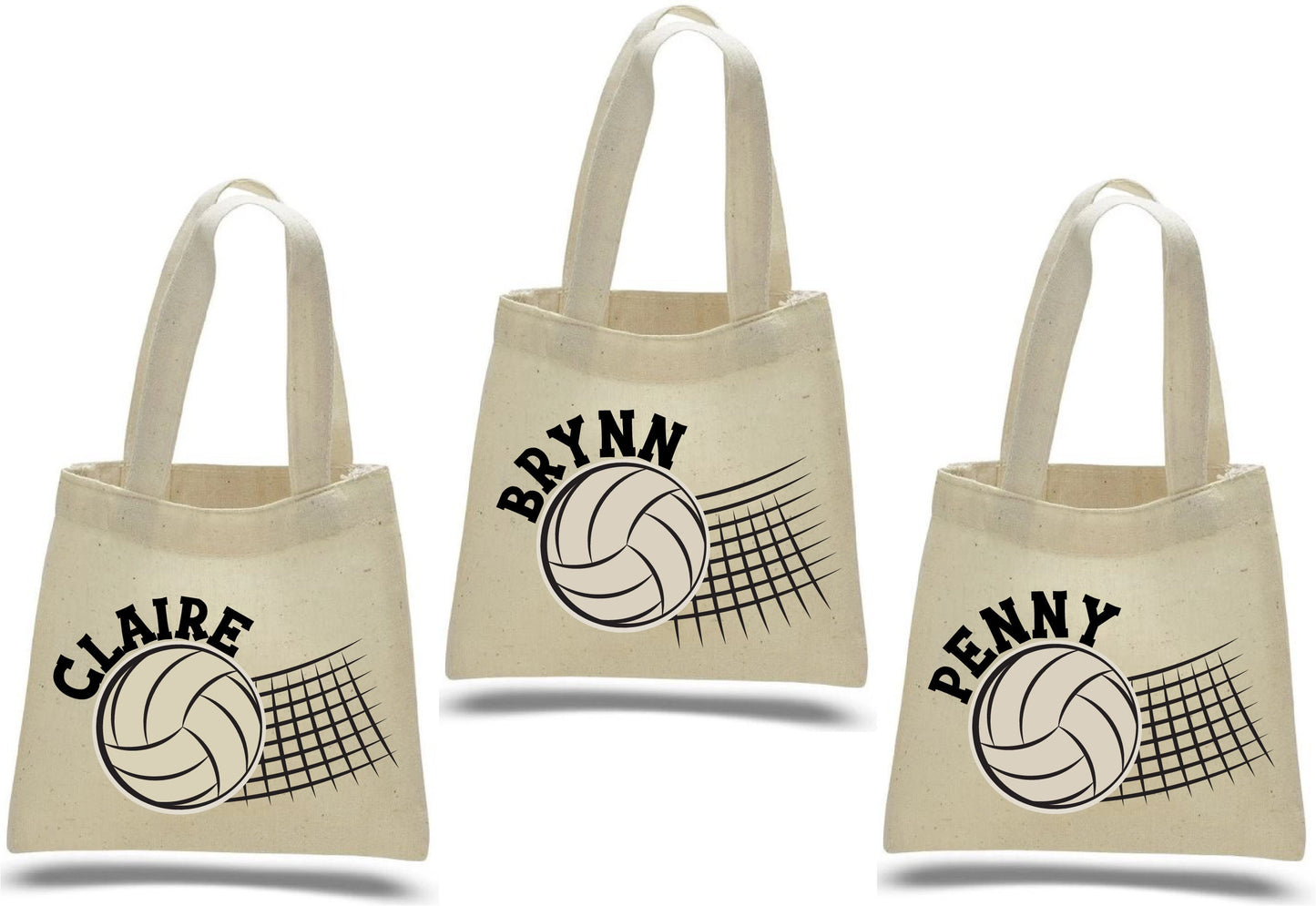 Personalized Volleyball Party Favor Bags - Set of Three Bags