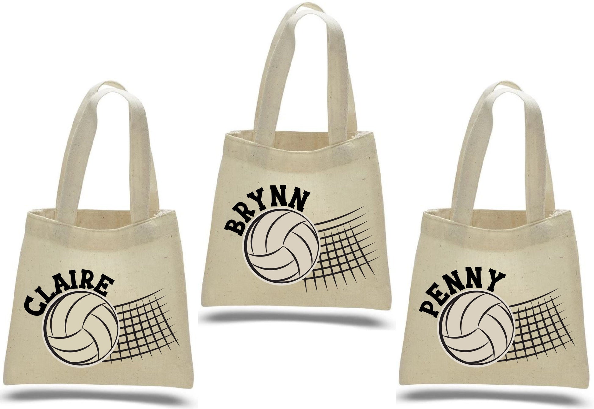 Personalized Volleyball Party Favor Bags - Set of Three Bags