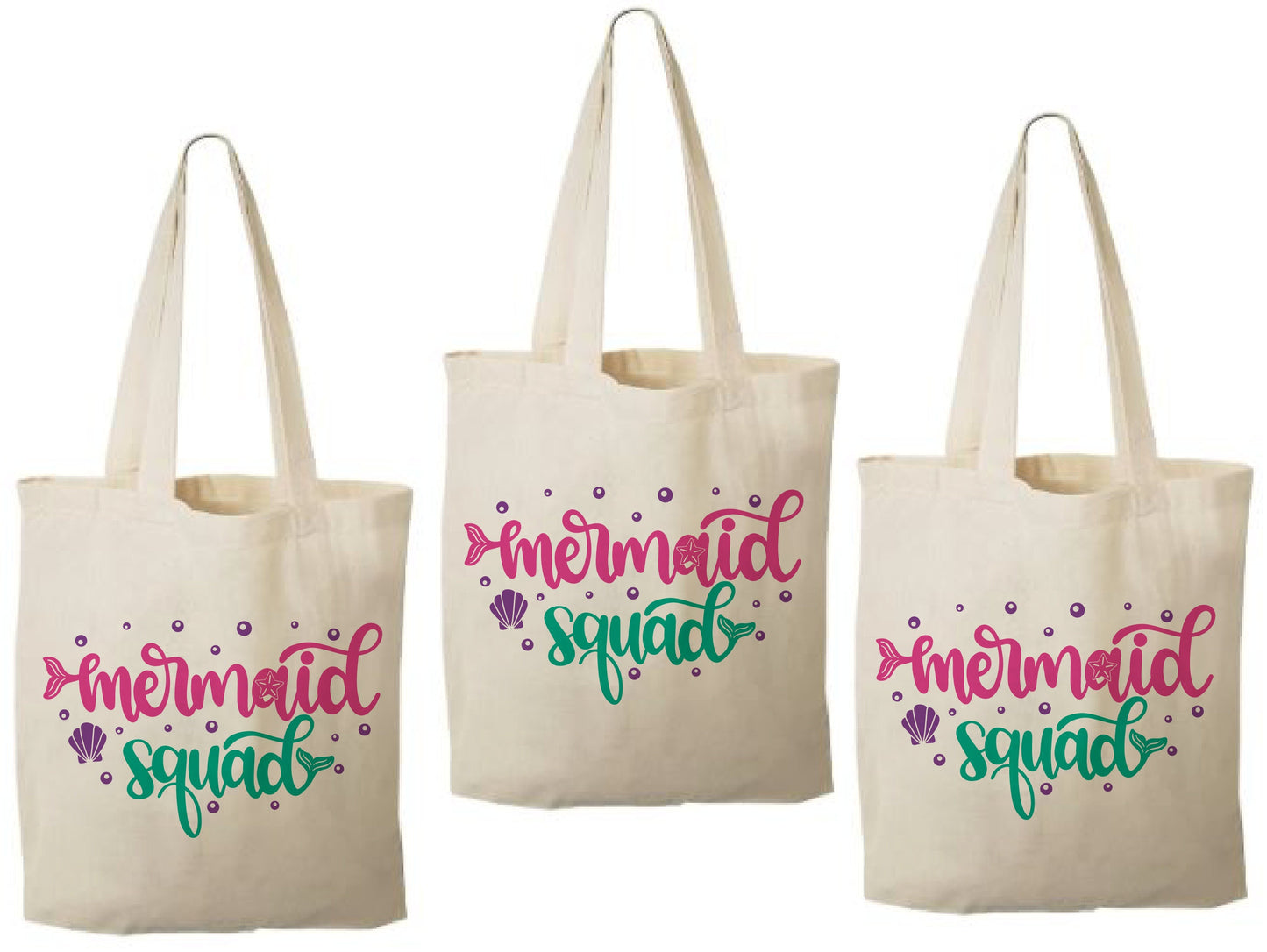 Mermaid Squad Party Favor Bags - Set of Three Bags