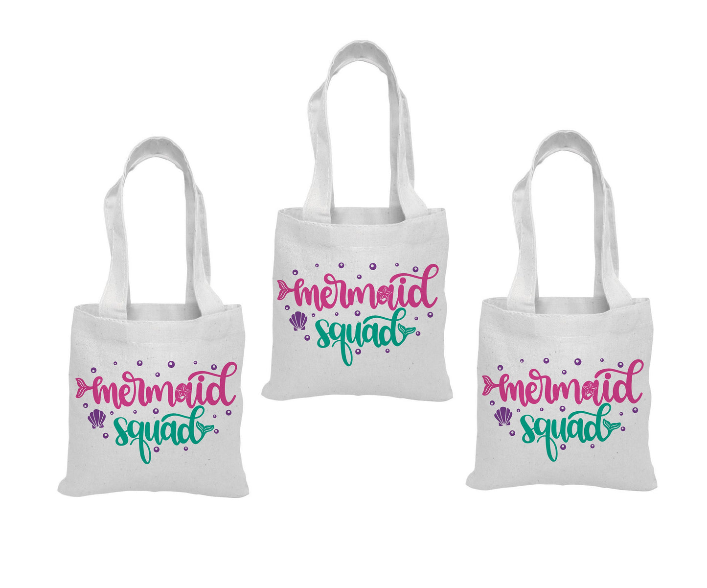 Mermaid Squad Party Favor Bags - Set of Three Bags