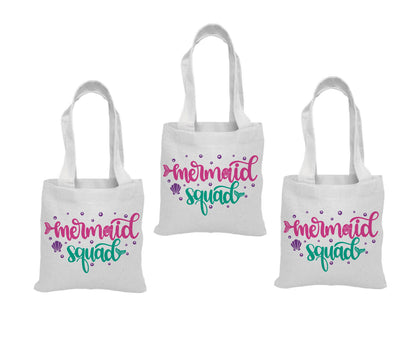 Mermaid Squad Party Favor Bags - Set of Three Bags