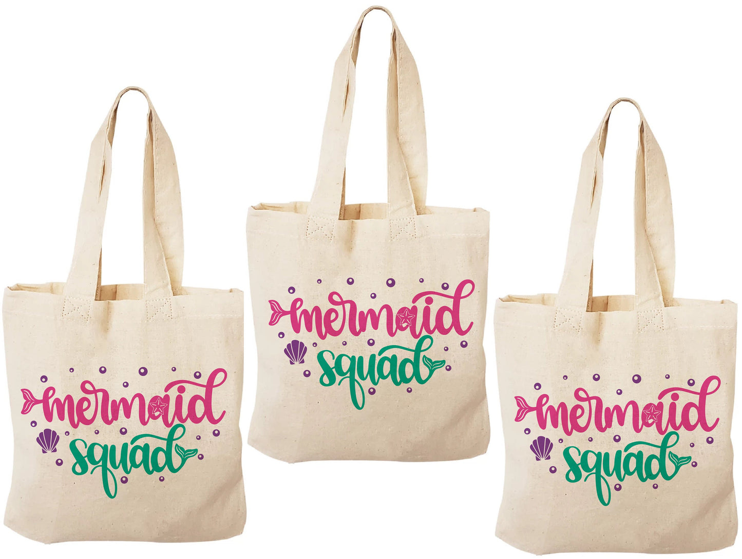 Mermaid Squad Party Favor Bags - Set of Three Bags