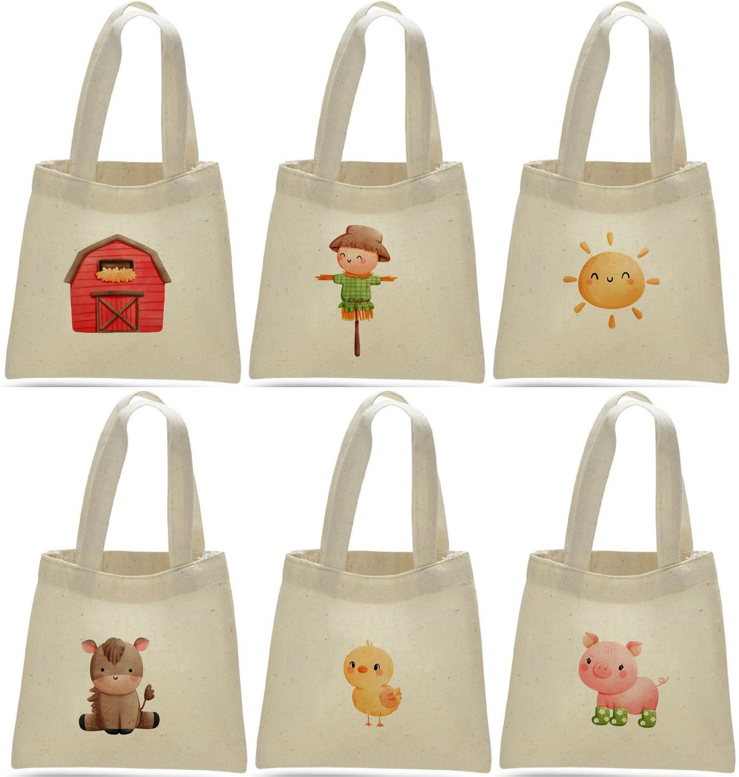 Barnyard Party Favor Bags - Set of Six Bags - Perfect for Farm and Barnyard Themed Parties!