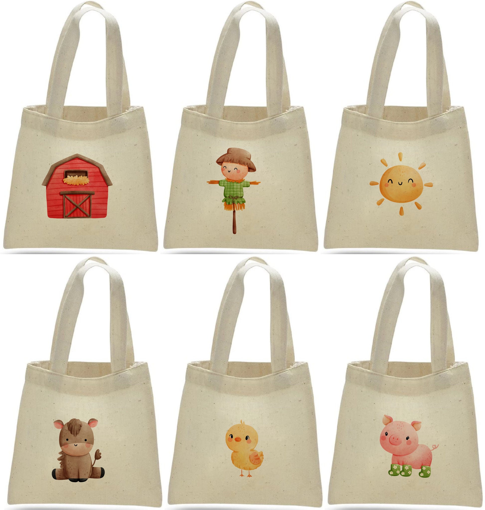 Barnyard Party Favor Bags - Set of Six Bags - Perfect for Farm and Barnyard Themed Parties!