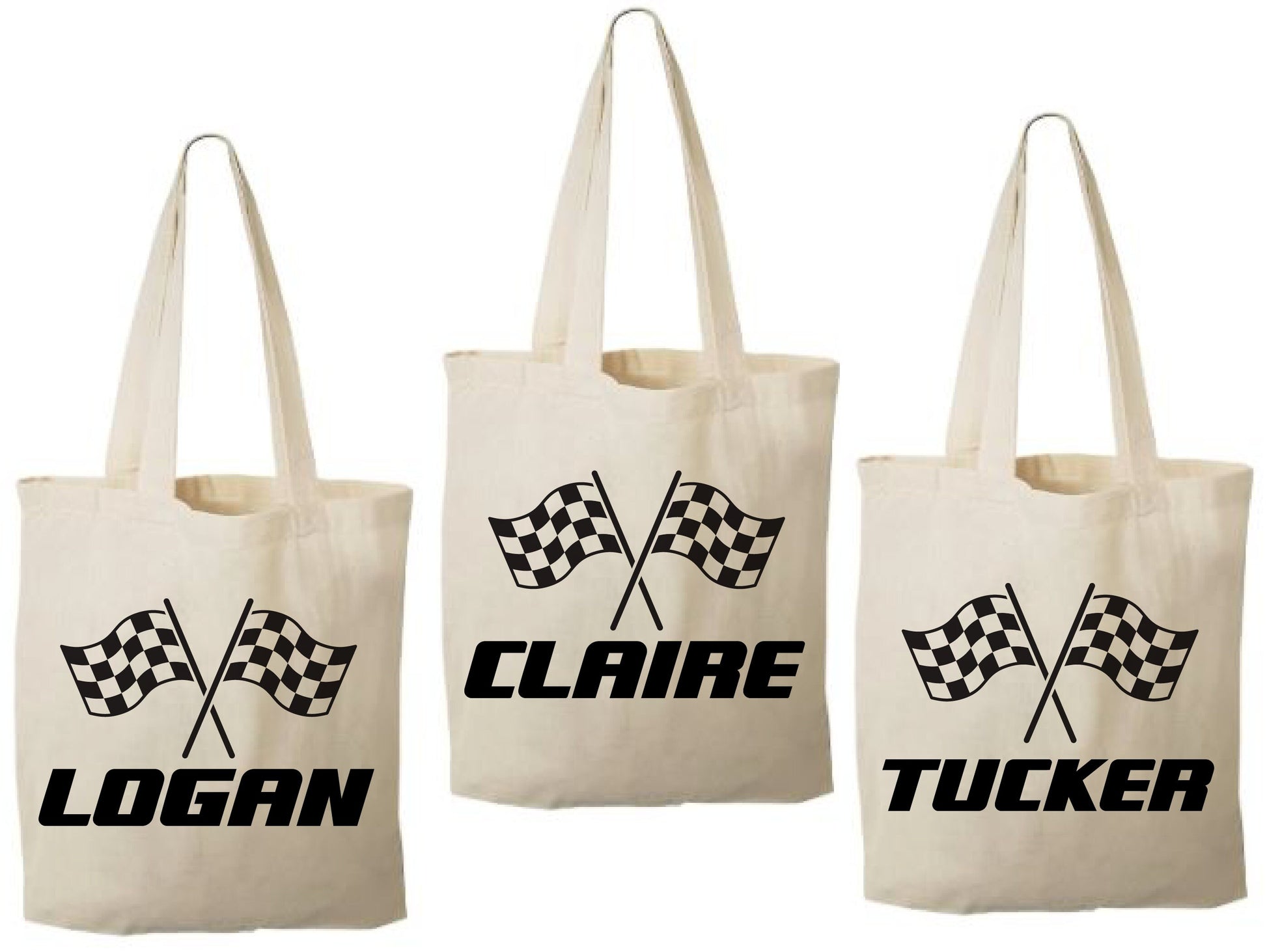 Race Car Party Favor Bags - Set of Three Bags - Personalized