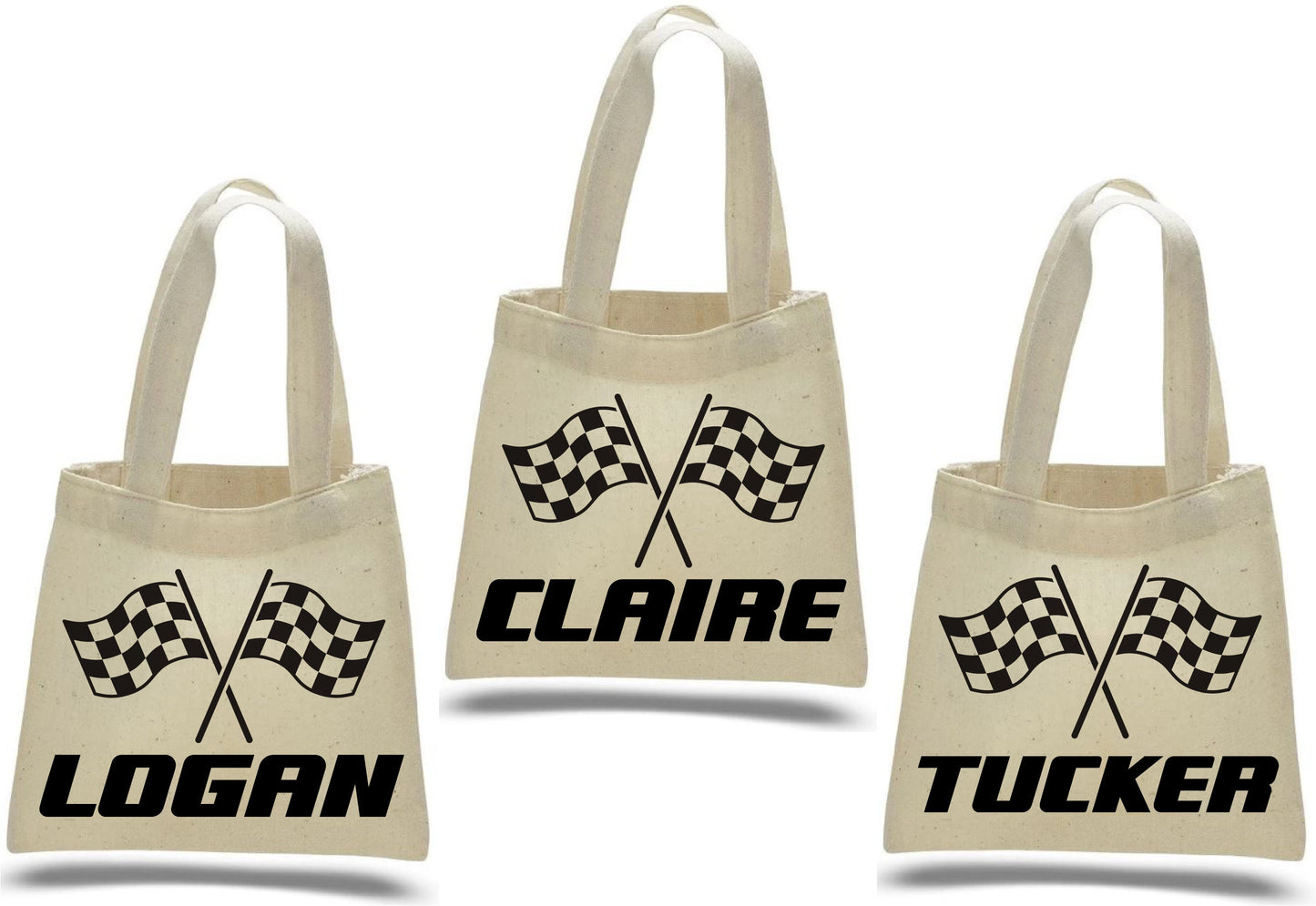 Race Car Party Favor Bags - Set of Three Bags - Personalized