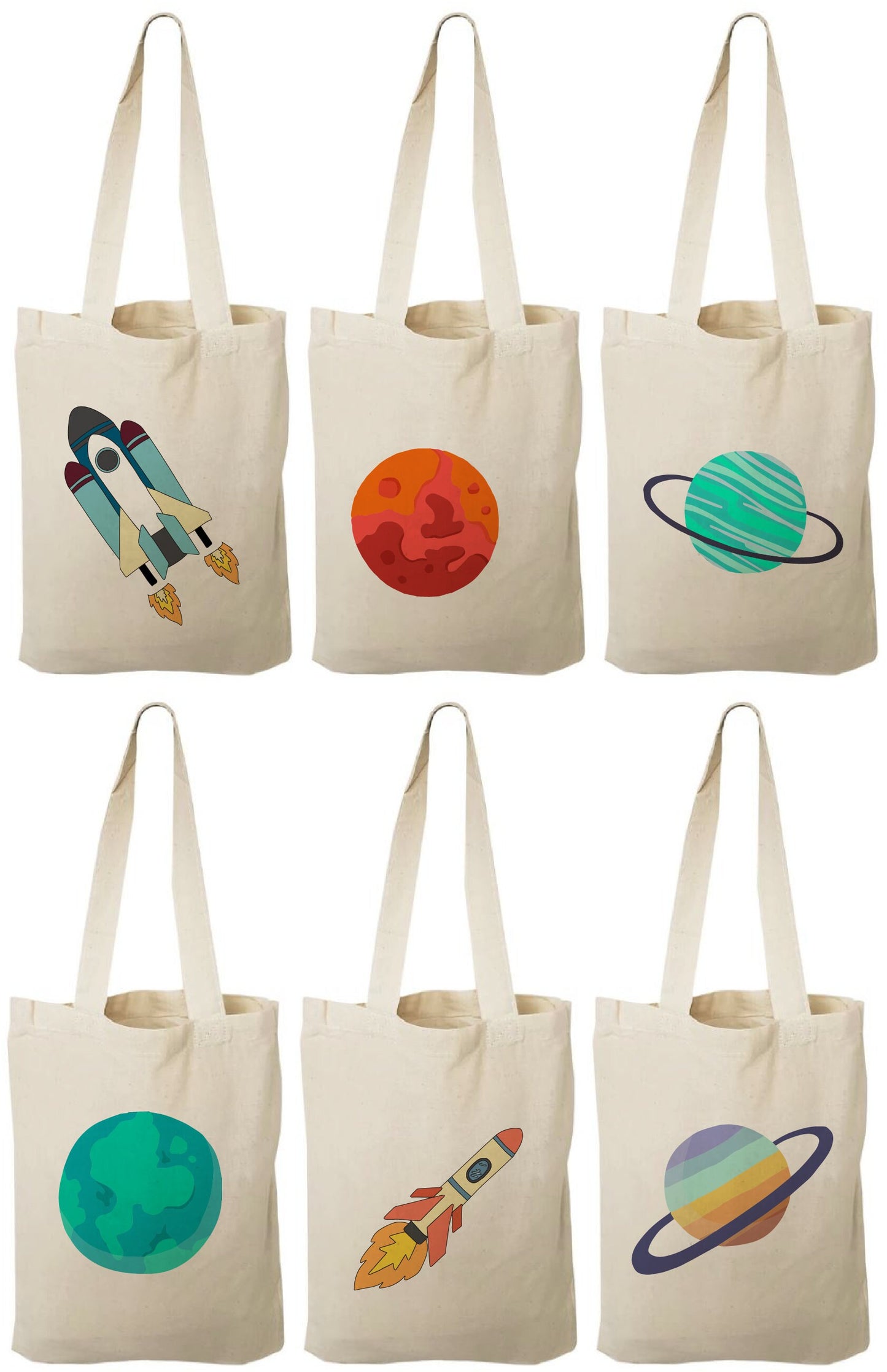 Space Party Favor Bags - Perfect for Space Themed Parties & Events - Set of Three Out Of This World Treat Bags