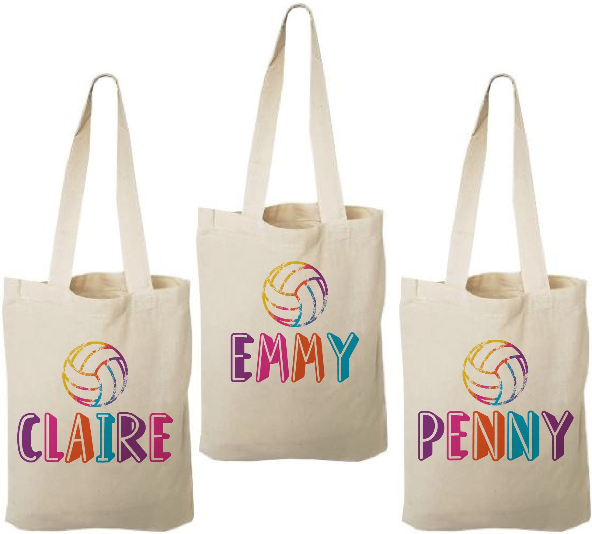 Personalized Volleyball Party Favor Bags, Custom Cotton Tote