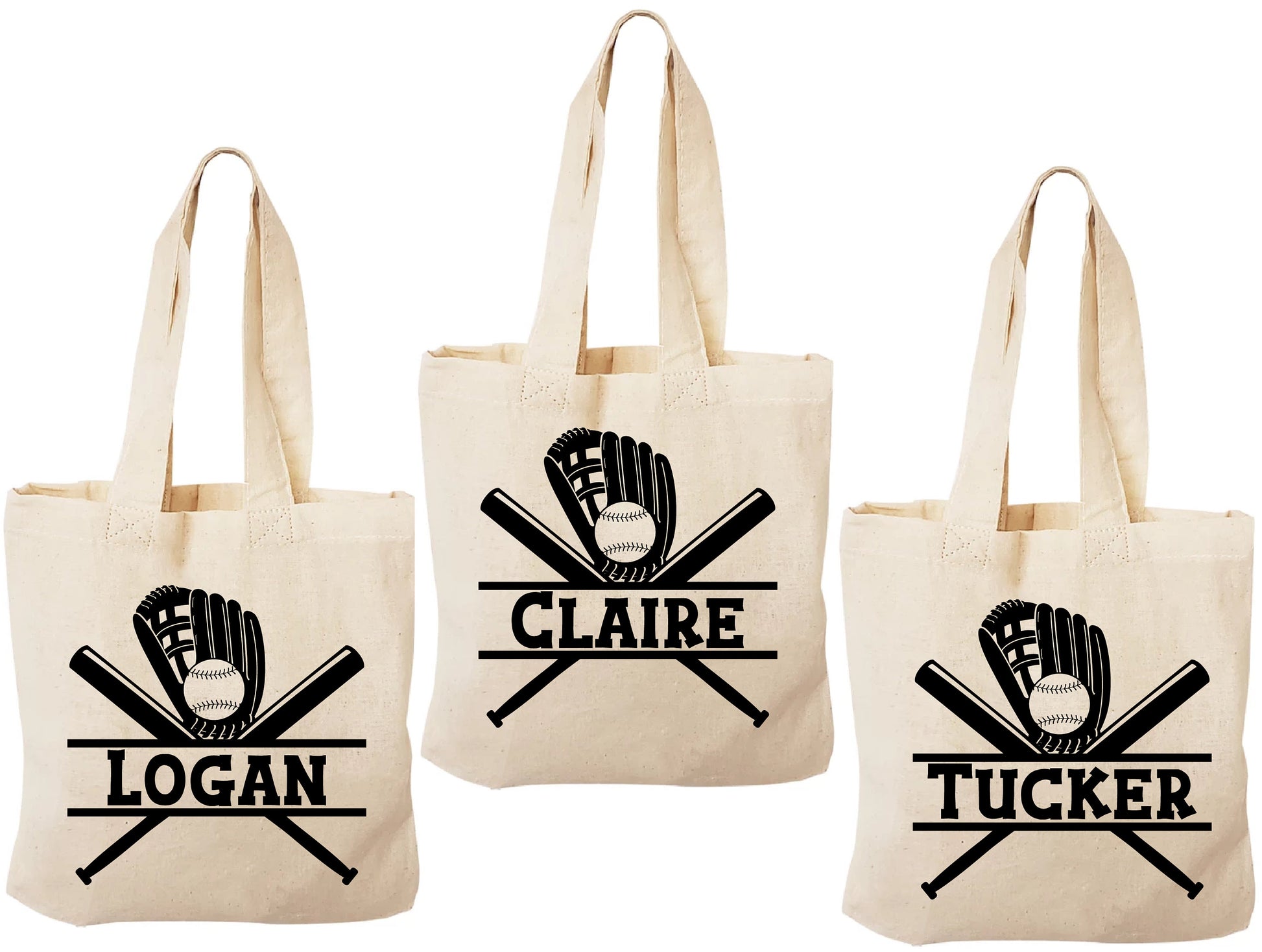 Custom Baseball Party Favor Bags - Set of Three Bags
