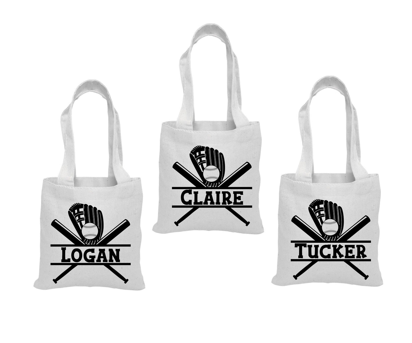 Custom Baseball Party Favor Bags - Set of Three Bags