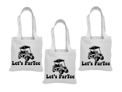 Golf Party Favor Bags – "Let's ParTee" Cotton Tote