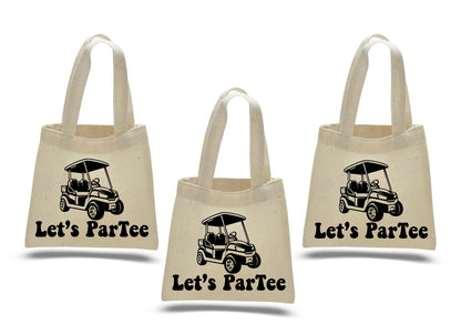 Golf Party Favor Bags – "Let's ParTee" Cotton Tote