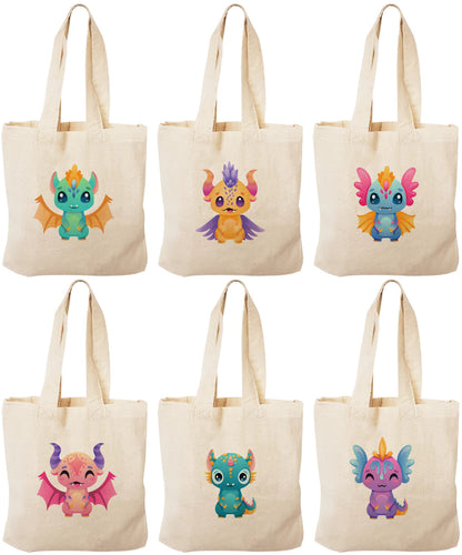 Colorful Dragon Party Favor Bags - For Dragon Themed Parties! - Set of Six