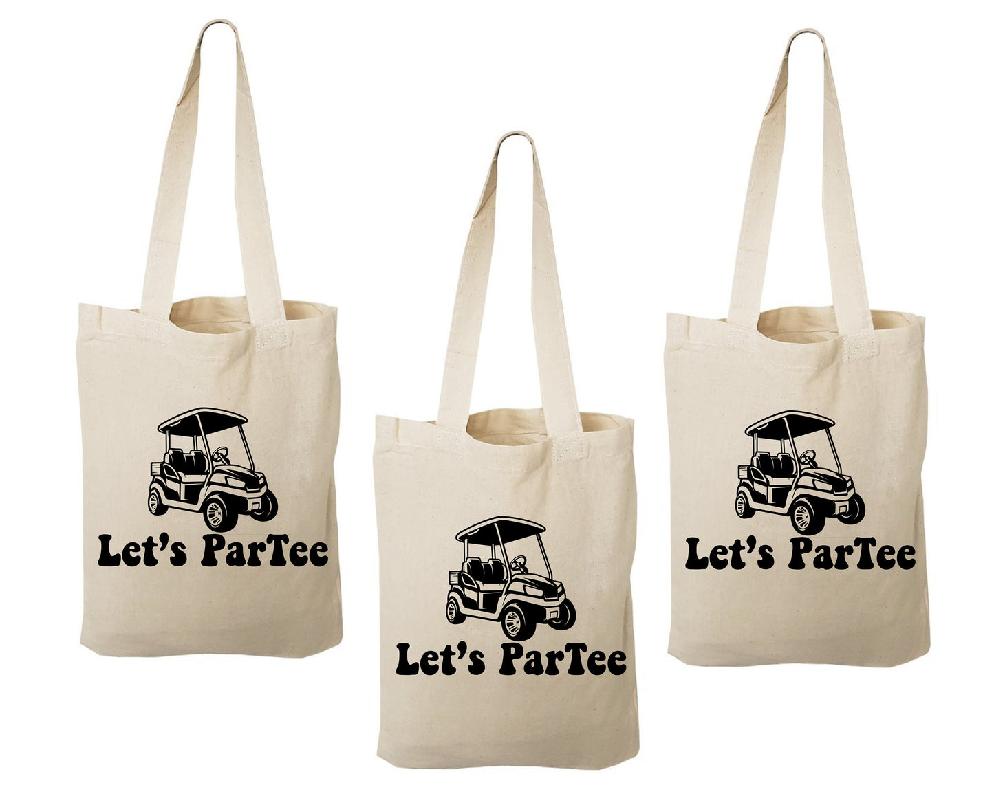 Golf Party Favor Bags – "Let's ParTee" Cotton Tote