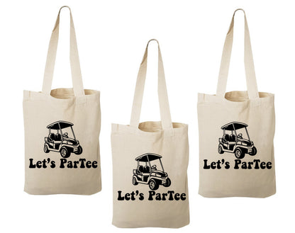 Golf Party Favor Bags – "Let's ParTee" Cotton Tote