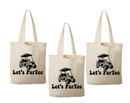 Golf Party Favor Bags – "Let's ParTee" Cotton Tote