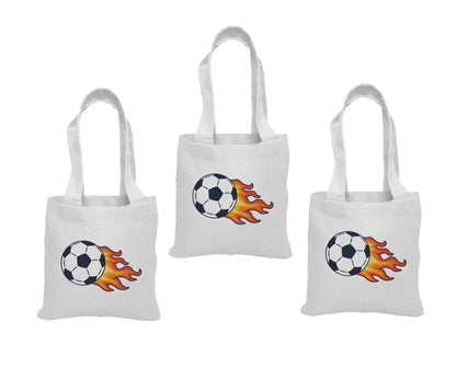 Soccer Party Favor Bags, Set of 3 Cotton Goodie Bags