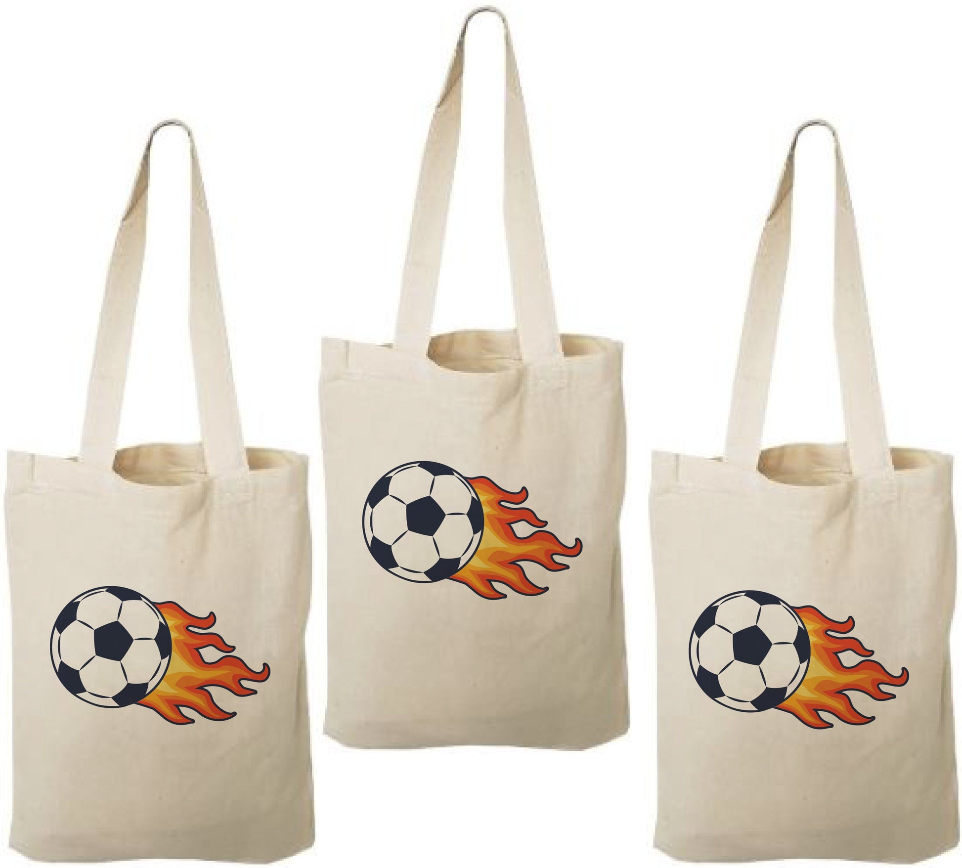 Soccer Party Favor Bags, Set of 3 Cotton Goodie Bags